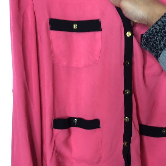 Alfani Women's Long Sleeve Top Black & Pink Top Blouse SIZE 16 PLUS SIZE - Picture 5 of 9